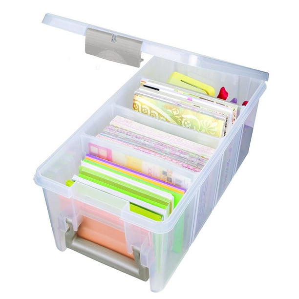 6925AA ArtBin Art Craft Storage Box Super Semi-Satchel-Clear with Aqua Handle